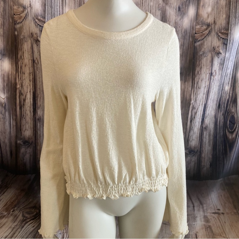 NWT MadeWell Texture & Thread Long Sleeve Blouse